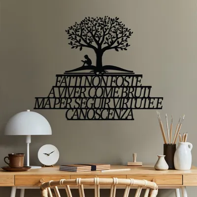Immagine prodotto di Wallity, Fatti Non Foste 2, Accessorio decorativo da parete in metallo, Nero, 100 % METALLO, 55 x 47 cm
