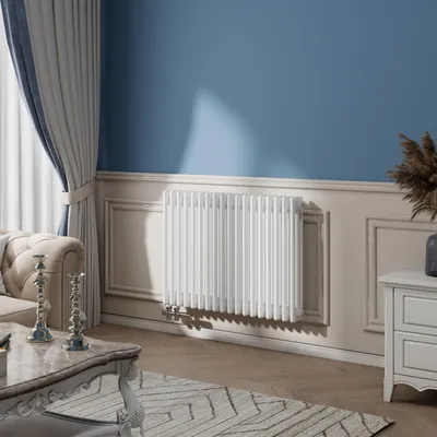 Produktbild von AICA Traditioneller Horizontal Heizkörper 600×830mm 3 Säulen 1270W Gusseisen-Stil für Wohnräume Weiß