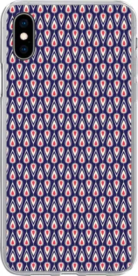 Produktbild von MuchoWow® Handyhülle Schutzhülle Hülle für Telefoonhoesje iPhone Xs Muster - Vintage - Blau - Rot Silikon Softcase Handy Hülle - Handytasche