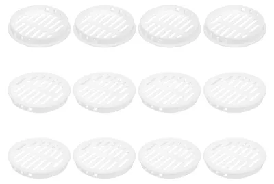 Image de Lot de 12 grilles de ventilation rondes - 80 mm - Blanc