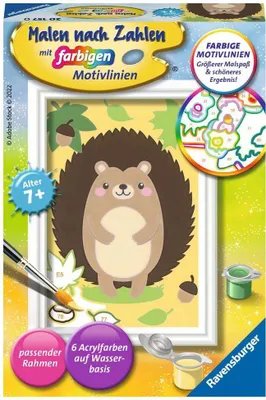 Obrázok produktu pre Ravensburger Maľovanie podľa čísel 10157 - Ježko - deti od 7 rokov