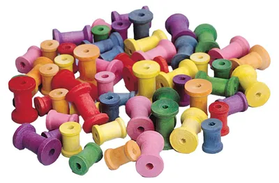 Zdjęcie produktu dla Colourations - Kolorowe drewniane szpulki, zestaw 50 sztuk