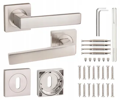 Produktbild von Gamar Tambora Türgriff Nickel gebürstet Aluminium Rosette