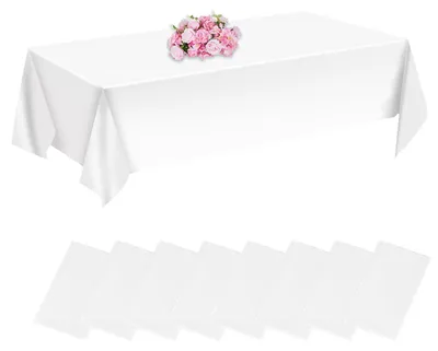 Wegwerptischdecke weiß 8er-Pack 137x274 cm wasserdicht rechteckig
