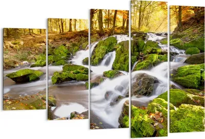 Produktbild von Bild auf Leinwand - Leinwandbild - Sonne Berg Bach Park - 150x100cm - Wand Bild - Wanddeko - Leinwanddruck - Bilder - Kunstdruck - Wanddekoration - Leinwand bilder - Wandkunst - EG150x100-2636