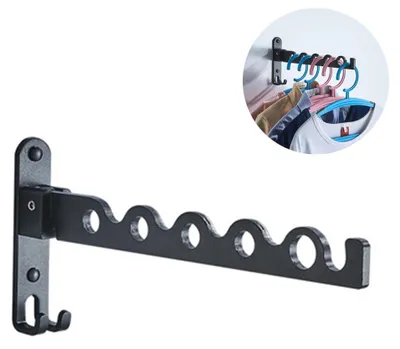 Produktbild von Wäscheständer, klappbar, Wandmontage, Wäscheständer für Waschküche, Wandaufhänger für Kleidung, Wäscheständer aus Edelstahl, Wandmontage