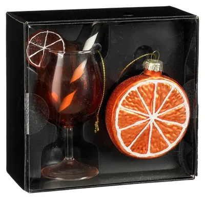 Dekofigur sinaasappel aperol glas