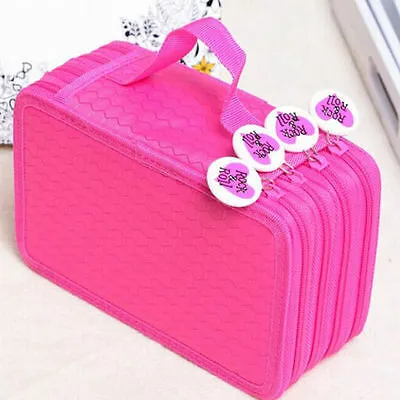 Produktbild von (Bleistift nicht enthalten, nur Tasche) Rosenrot XXL 4 Fach Federmäppchen 72 teilig Federmappe Federtasche Bleistift Tasche Bag