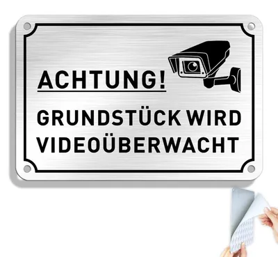 Immagine prodotto di Segnaletica di sicurezza per videosorveglianza, alluminio, 15 x 10 cm, resistente agli agenti atmosferici