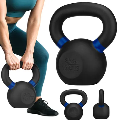 Produktbild von Gymtek® Kettlebell Hantel - 8kg Gewicht - Kugelhantel, Schwunghantel, Kugelgewicht für Home Gym, Fitness, Pilates, Krafttraining
