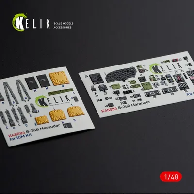 Produktbild von Kelik K48084 - 1:48 B-26B Marauder interior 3D decals for ICM kit - Neu