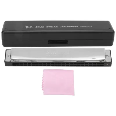 Image de Harmonica D-Tonart 24 trous Harmonica Instrument à vent avec Boxtuch