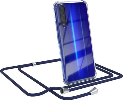 Produktbild von EAZY CASE Handykette kompatibel mit Honor 20, Handyhülle mit Umhängeband, Handykordel, Schutzhülle Clear, Band in Blau