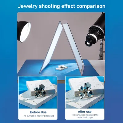 Imagen del producto de Reflector fotográfico portátil de 850 x 295 mm, panel difusor plegable en forma de V