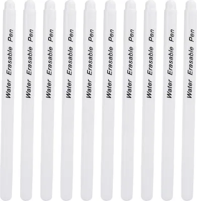Immagine prodotto di 10pcs diy solubile in acqua pennarello cancellabile personalizzazione strumento accessorisingola testa bianco bianco