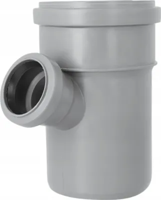 Produktbild von T-Stück Kanalisationsrohr 110/75/67° Grau PP - Fitting Verbinder Abwasserrohr