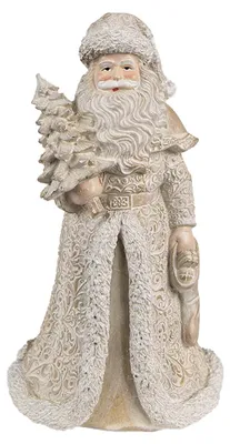 Zdjęcie produktu dla Figurka Clayre & Eef Father Christmas 15 cm polyresin w kolorze złotym