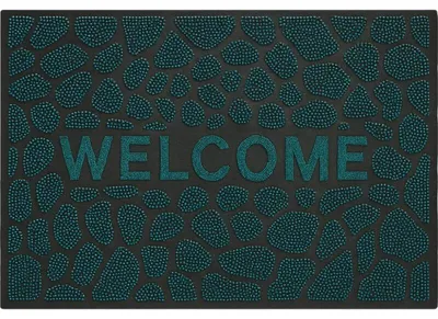 Obrázok produktu pre Pronett XJ5673 Vonkajšia gumová rohož 40 x 60 cm, čierna a modrá