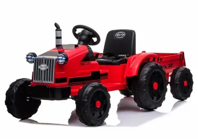 Obrázok produktu pre Elektrický detský traktor s prívesom červený, LED, audio, FB