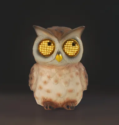 Immagine prodotto di Statua da giardino Maximex Solar "Gufo" mod. Blinky Eyes con occhi a LED, statua da giardino resistente alle intemperie come decorazione solare per giardino e terrazza, con sensore crepuscolare, 9,8 x 13 x 9,3 cm, poliresina