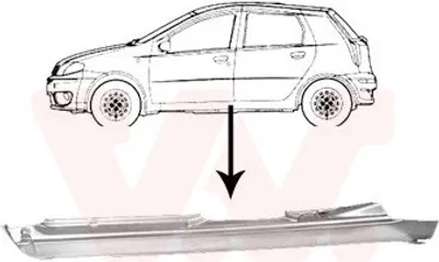 Produktbild von VAN WEZEL 1620103 Schweller Reparaturblech Einstiegblech Links für FIAT PUNTO (188)
