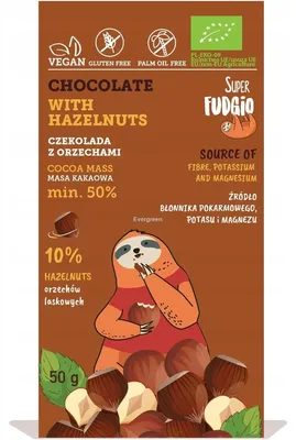 Immagine prodotto di CIOCCOLATO BIOLOGICO SENZA GLUTINE CON NOCCIOLE 50 g - ME GUSTO (SUPER FUDGIO)
