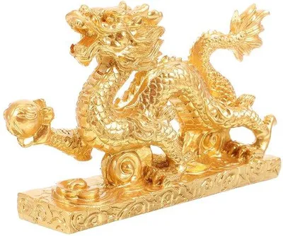 Image de Sculpture de dragon doré pour la chance et la prospérité en 2024
