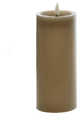 Produktbild von LED Wachskerze taupe 17,5 x Ø 7,5 cm mit Flackerflamme und Timer