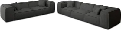 Produktbild von Strukturstoff 4-3-Sitzer Sofa Set Arelia Anthrazit