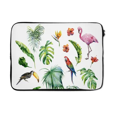 Produktbild von MuchoWow® Laptop Hülle 13 Zoll Dschungel - Muster - Tiere - Blätter - Jungen - Mädchen - Kinder Laptoptasche - Laptophülle - Sleeve - Rundumschutz