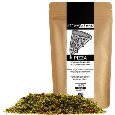 Produktbild von Premium Pizza Gewürz | italienische Gewürzmischung für Pizzaliebhaber | Pizzagewürz Gewürzzubereitung für Pizzasoße u. Pasta Sauce - 70g