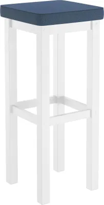 Produktbild von Klassischer Barhocker mit verschiedenen Polsterfarben 80 cm hoch Kiefer weiß V-90.71-45WP