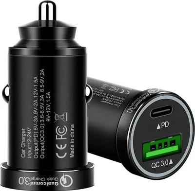 Produktbild von MMOBIEL Auto Ladegerät USB-C und USB-A - 36W Zigarettenanzünder KFZ Adapter Metall