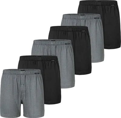 Produktbild von Schiesser 6er Pack Singel-Jersey Boxershorts Eingriff mit Knopf, Hochwertige Single-Jersey Qualität, Wunderbar weiches Material