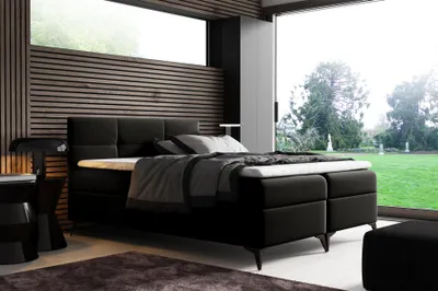Zdjęcie produktu dla Łóżko z podstawą łóżka 180x200 Łóżko sprężynowe Design Podwójny Hotel Nowoczesne Łóżka Nowe
