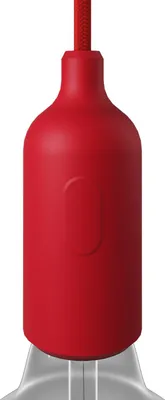 Image de Kit Creative-Cables pour douille E27 en silicone avec interrupteur et serre-câble dissimulés - Rouge