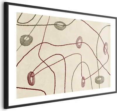 Produktbild von Posterpapier Poster - Lines and Shapes - a bead labyrinth on a pale, worn background 30x21 cm Muster a-A-10528-ao-a