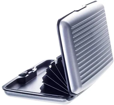 Zdjęcie produktu dla Aluminiowy etui na karty kredytowe – z blokadą RFID/NFC – srebrne