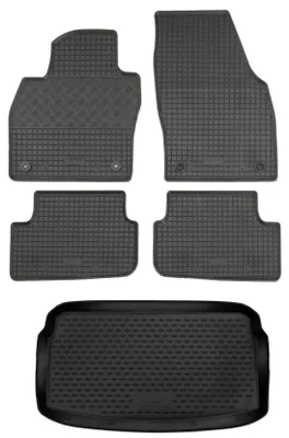 Produktbild von Gummi Kofferraumwanne + Fußmatten Set für VW Polo 6 2G / AW, Bj. 9/2017-