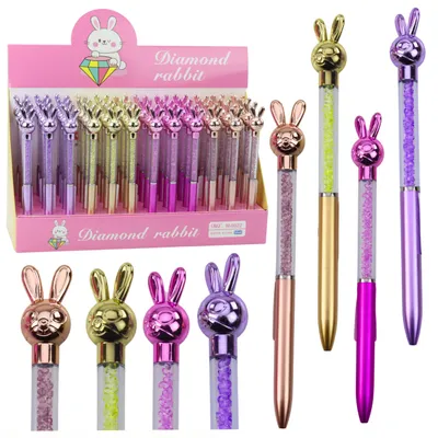 Produktbild von Kugelschreiber mit Hase, Diamanten, blau, 0,7-mm-Mix-Mine