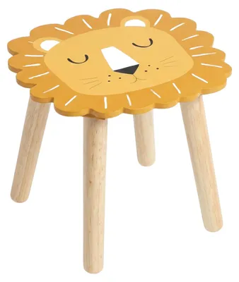 Obrázok produktu pre Detská drevená stolička SAFARI s motívom leva, 28 cm