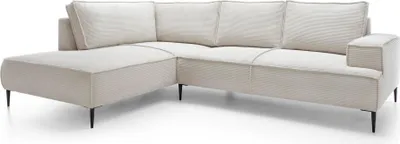 Produktbild von FURNLUX Ecksofa Olmo Creme Weiss Und Schwarz 275cm / Hauptfarbe: Beige / Abmessungen: 275 x 83 x 195 cm