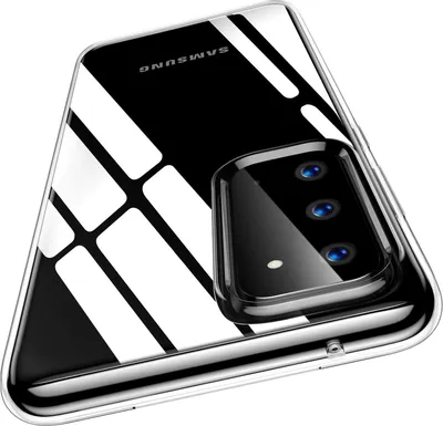 A clear, studio shot of a transparent phone case on a white background.