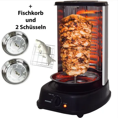 Produktbild von Syntrox Germany Schaschlikgrill Rotisserie 2000W 21L schwarz