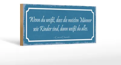 Produktbild von Holzschild Spruch 27x10cm meiste Männer sind wie Kinder