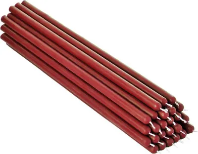 Produktbild von 25x Rote Bienenwachs 26cm Ruß Handarbeit Tafelkerzen Ritualkerze 36331