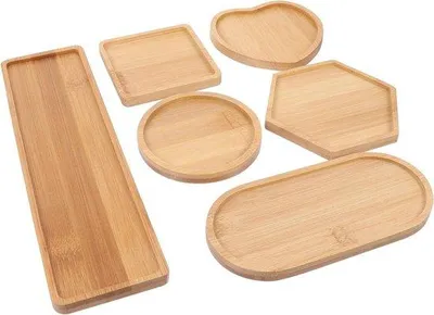 Immagine prodotto di Tavole di legno quadrate, rotonde, ovali, in set da 6 pezzi, ciotola decorativa