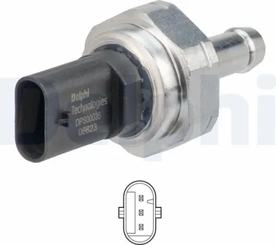 Produktbild von DELPHI DPS00035-12B1 Abgasdruck Differenzdrucksensor für BMW 3 Touring (E91) 3 Limousine (E90) 5 Touring (F11) 1 Schrägheck (F20) 3 Touring (F31)