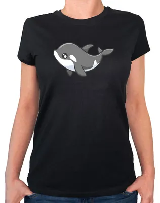 Produktbild von Huuraa Damen T-Shirt Orka Killerwal XS Black Bio Baumwolle Fairtrade Damenshirt Geschenkidee