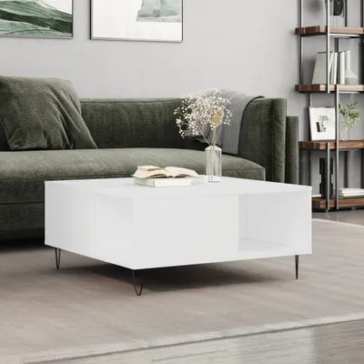 Produktbild von "Rabatt" Couchtisch modern - Wohnzimmertisch - Einfache Montage - Weiß 80x80x36,5 cm Holzwerkstoff - Kaffeetisch CC22613